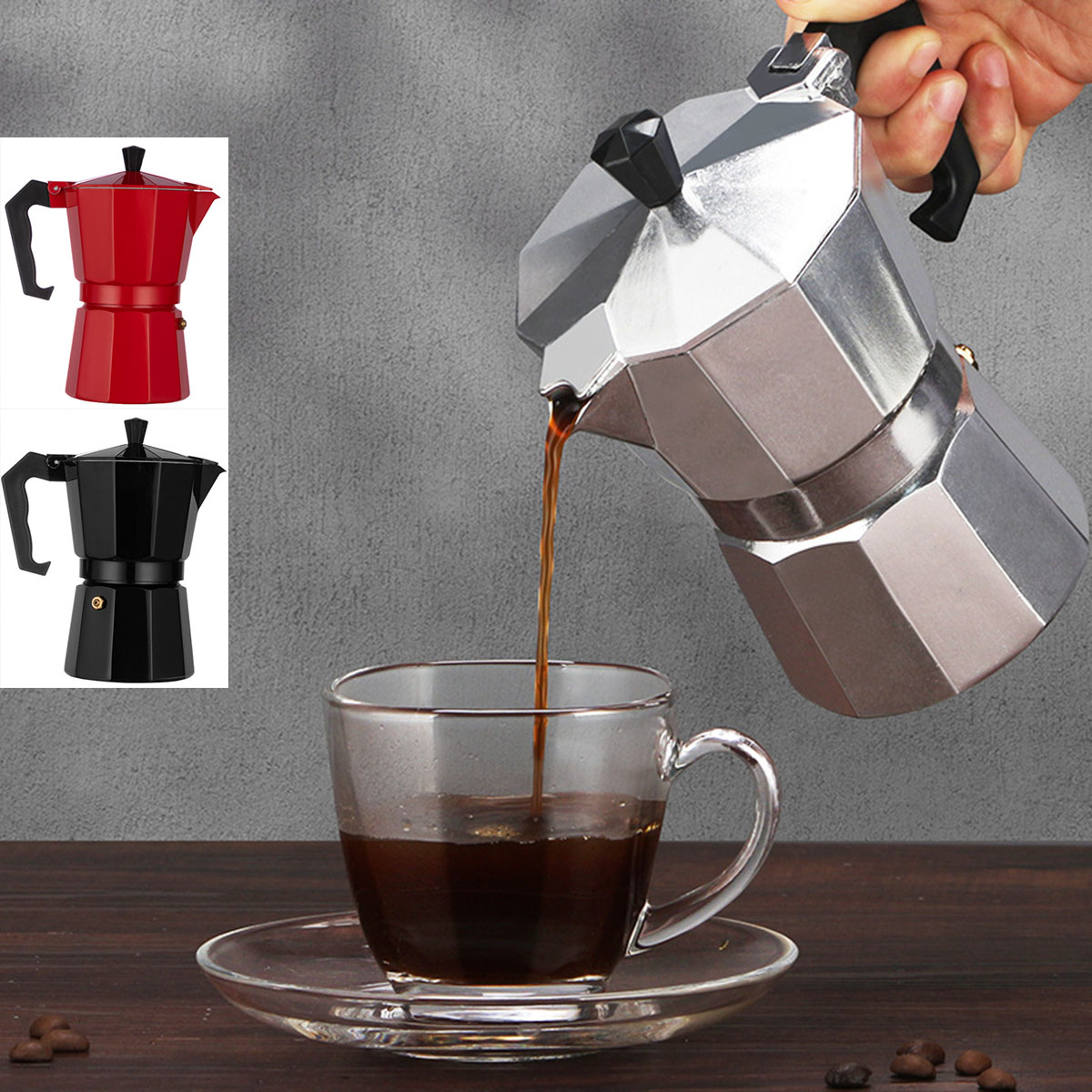 Moka Pot Stove - وعاء صانع القهوة الألومنيوم موكا اسبريسو