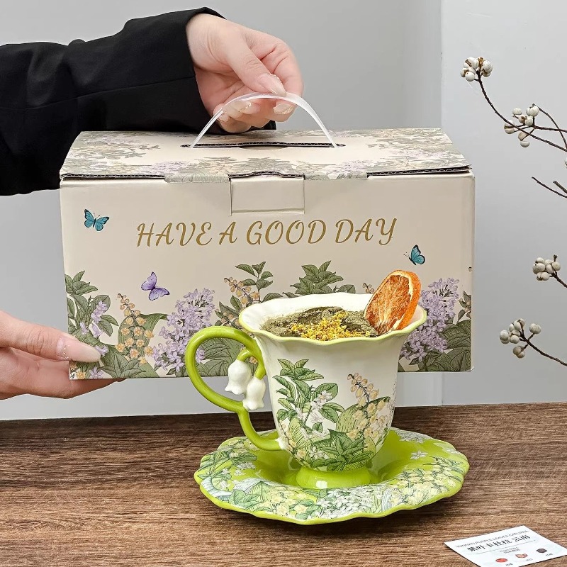 Coffee Tea And Sugar Set - طقم شاي بعد الظهر بتصميم زهرة