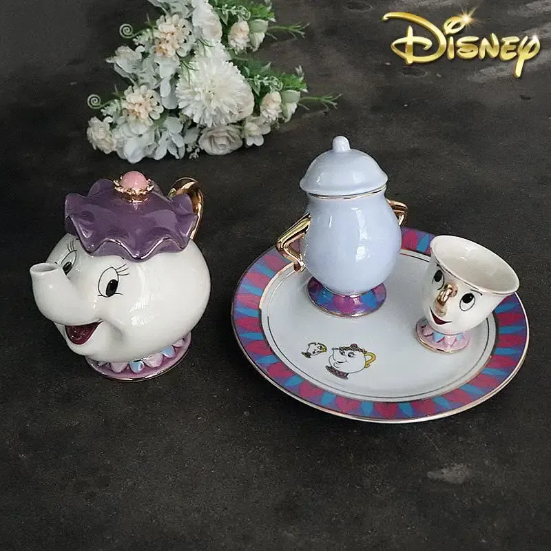 Coffee Tea And Sugar Set - إبريق شاي كرتوني بتصميم الجميلة والوحش،