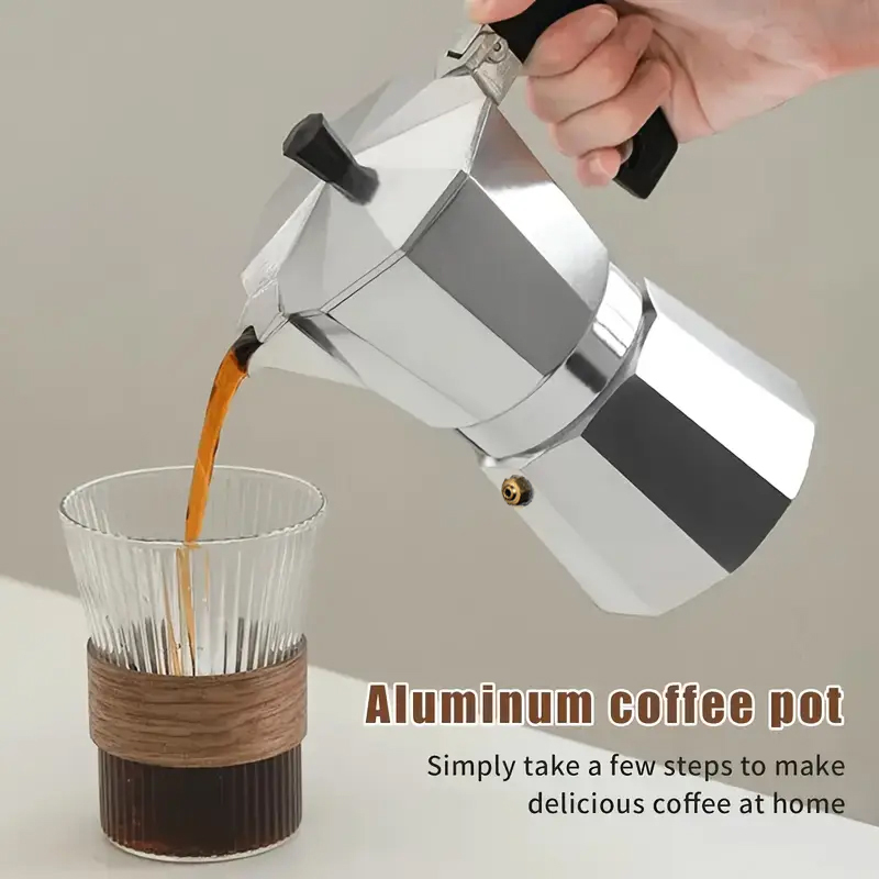 Moka Pot Stove - وعاء موكا كلاسيكي من الألومنيوم سعة