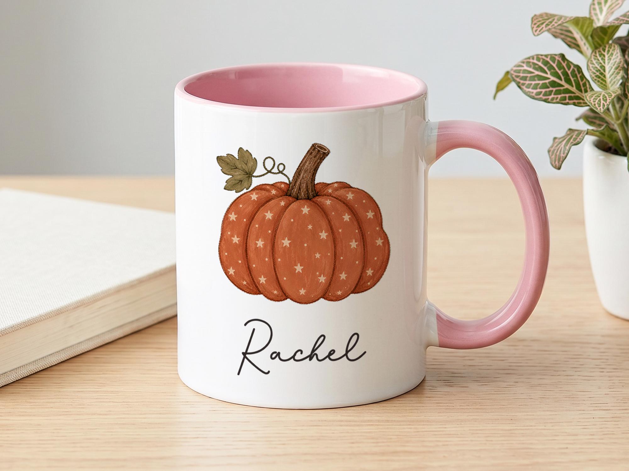 Coffee Tea Name - كوب قهوة مخصص بتصميم اليقطين، يمكن