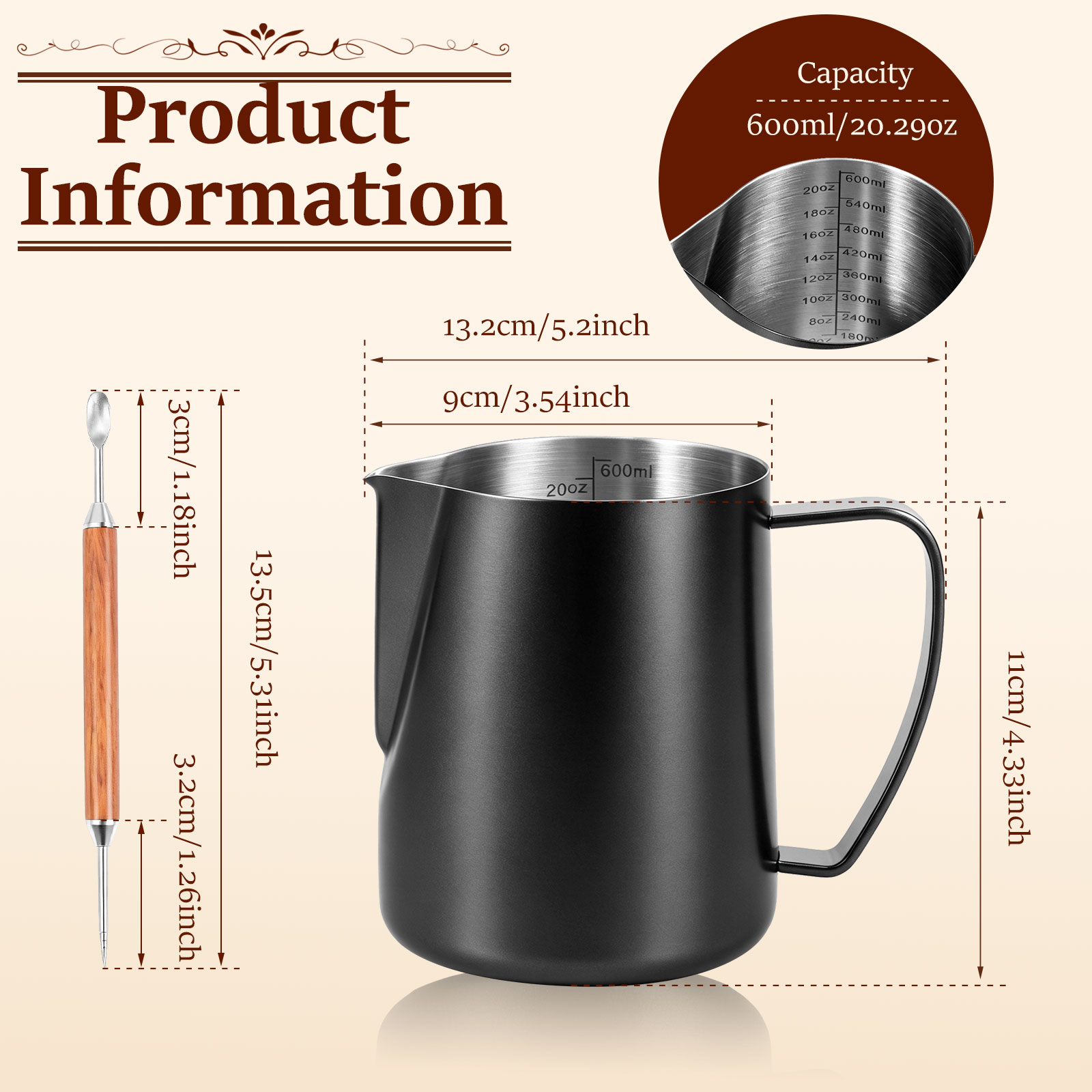 إبريق رغوة الحليب من الفولاذ ا - مراجعة Barista Milk Jug وسعره