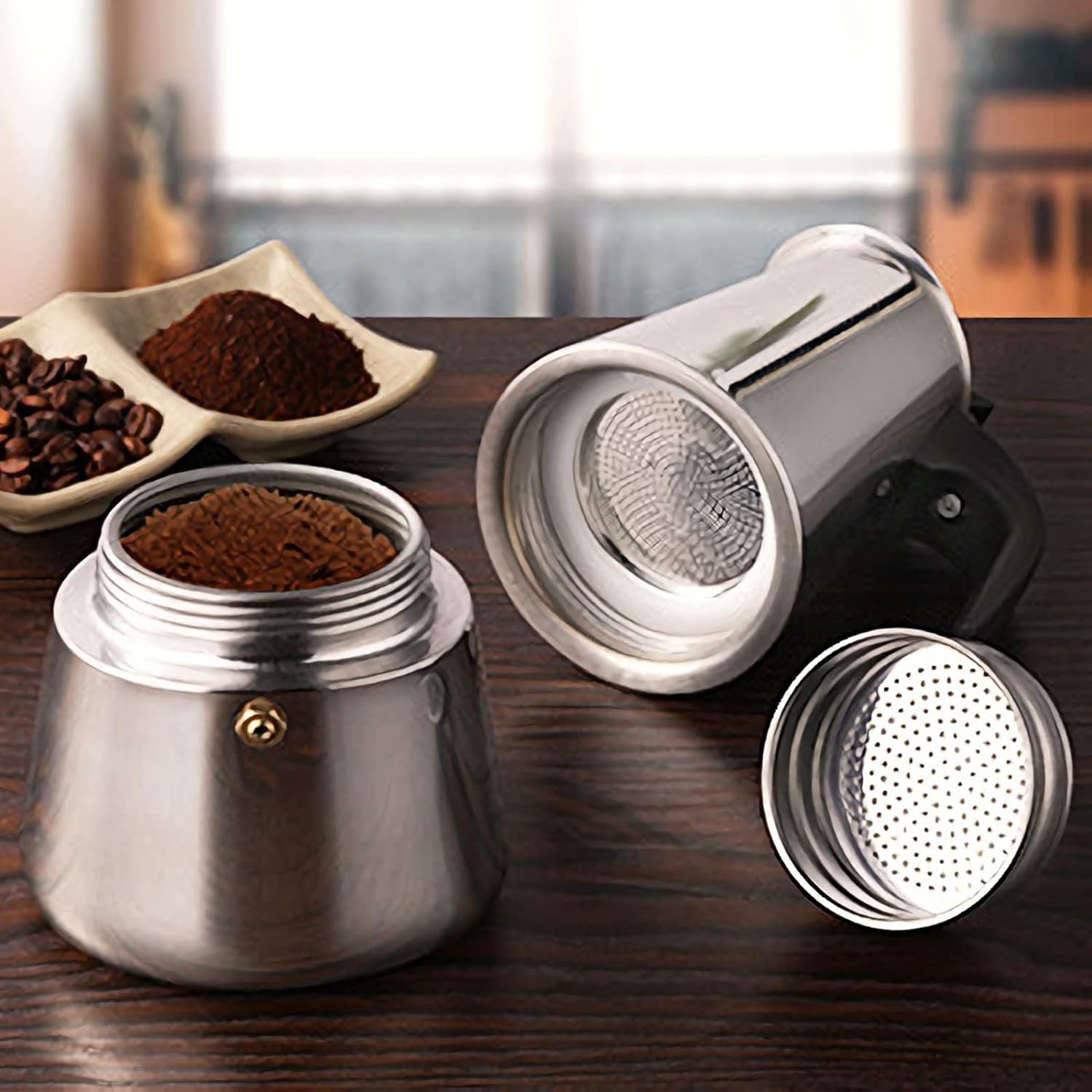 4/أكواب-ماكينة صنع قهوة موكا - مراجعة Moka Pot Stove وسعره