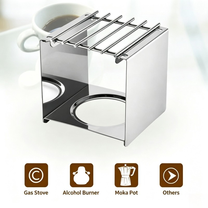 حامل قهوة مربع من الفولاذ المق - مراجعة Moka Pot Stove وسعره