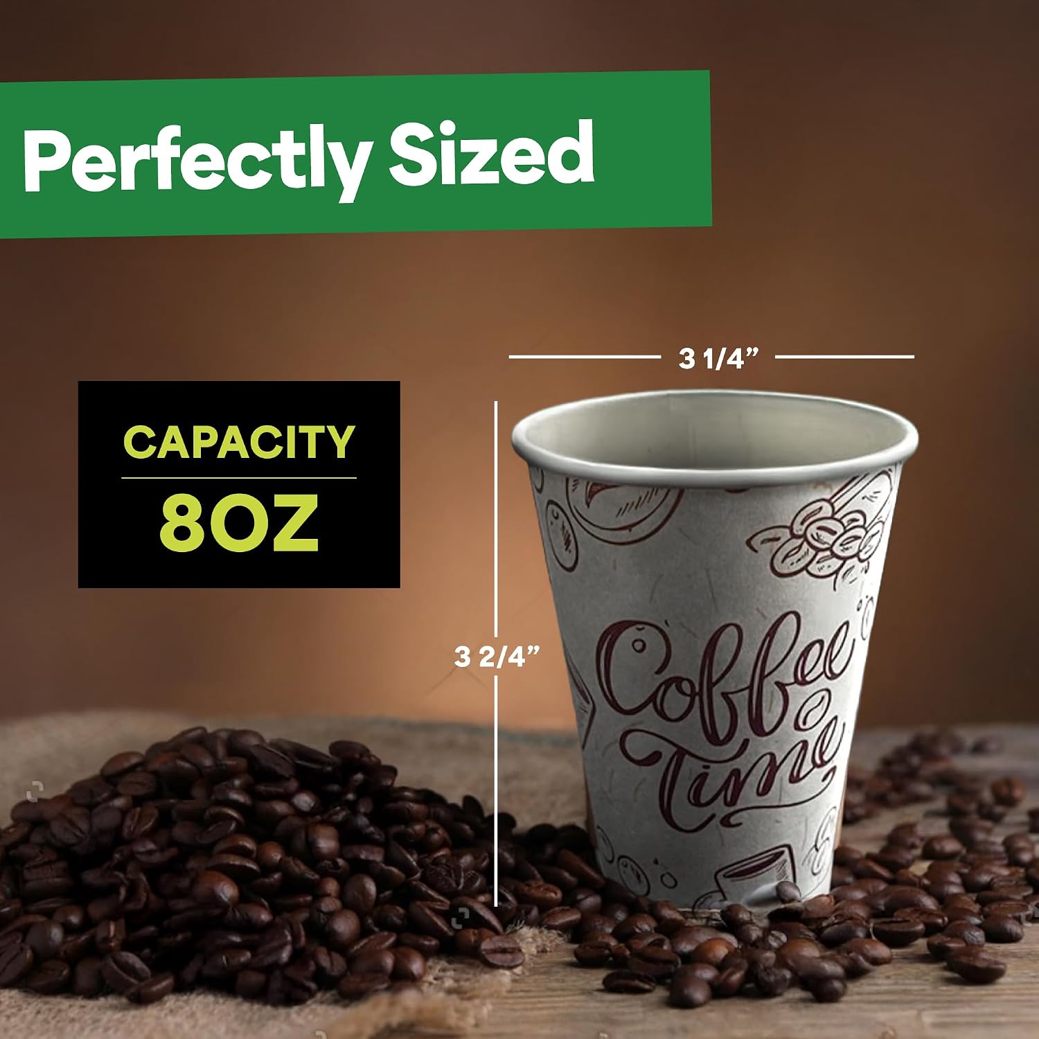 1000 كوب ورقي للقهوة سعة 8 أون - مراجعة Coffee Tea Images وسعره