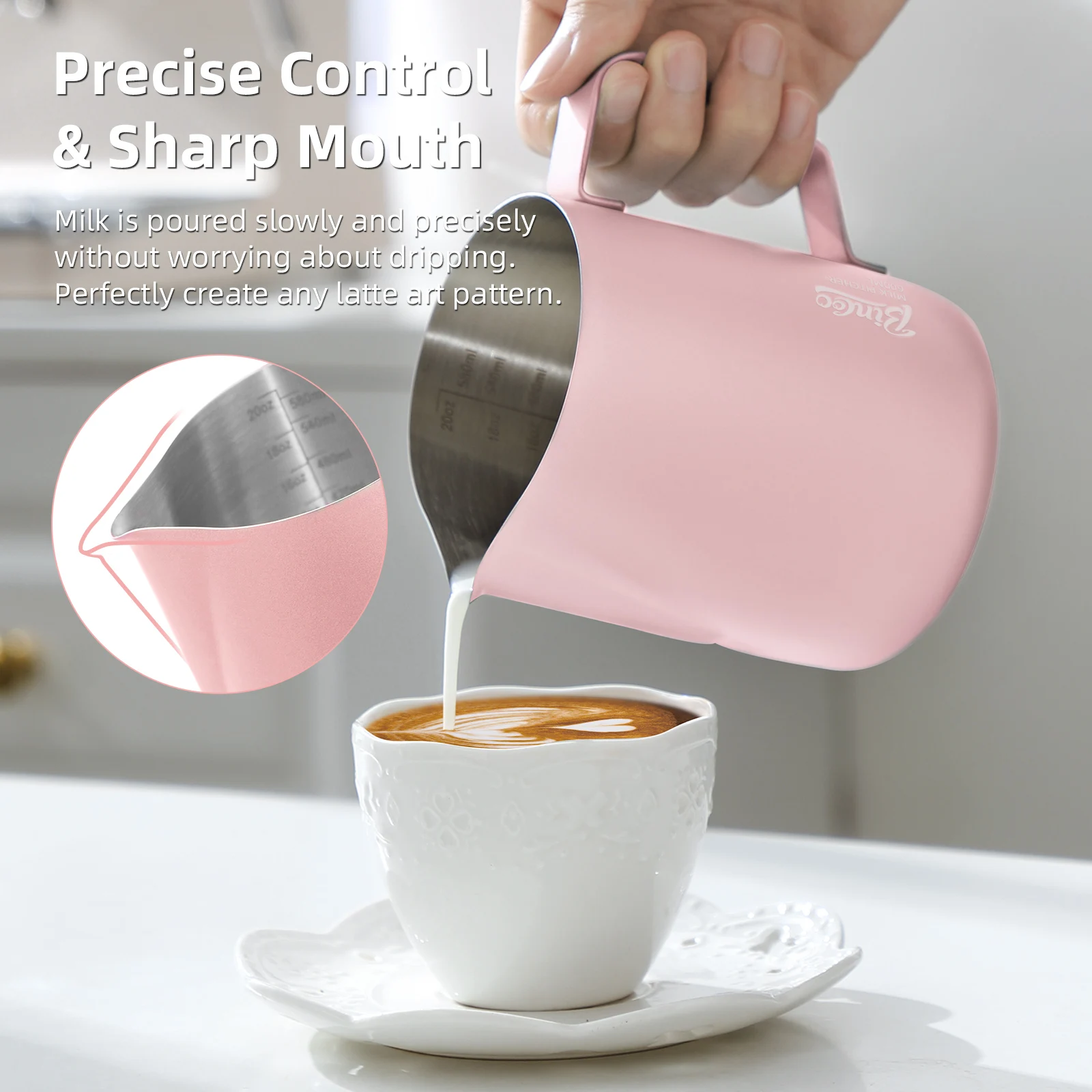 BINCOO 350/600 مللي إبريق مزبد - مراجعة Barista Milk Jug وسعره