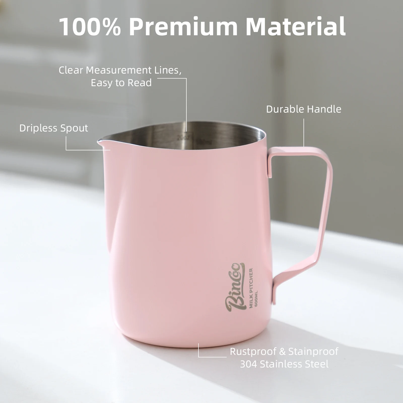 BINCOO 350/600 مللي إبريق مزبد - مراجعة Barista Milk Jug وسعره