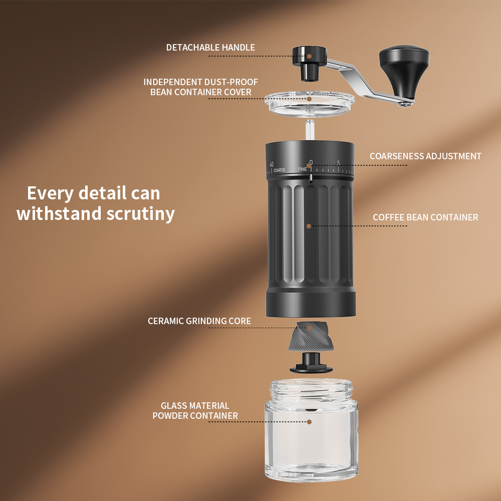 مطحنة قهوة يدوية محمولة للاستخ - مراجعة Burr Hand Grinder وسعره