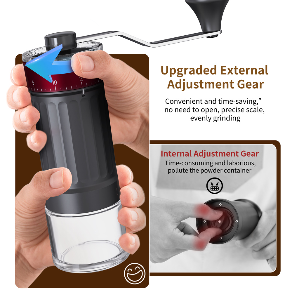 مطحنة قهوة يدوية محمولة للاستخ - مراجعة Burr Hand Grinder وسعره